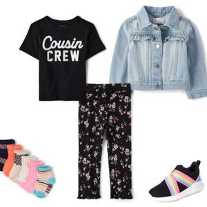 Childrens Place Unisex Baby "Cousin Crew" Graphic Tee - Black Size 12-18 Month